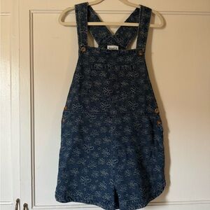 FRNCH Denim Overalls with Floral Design